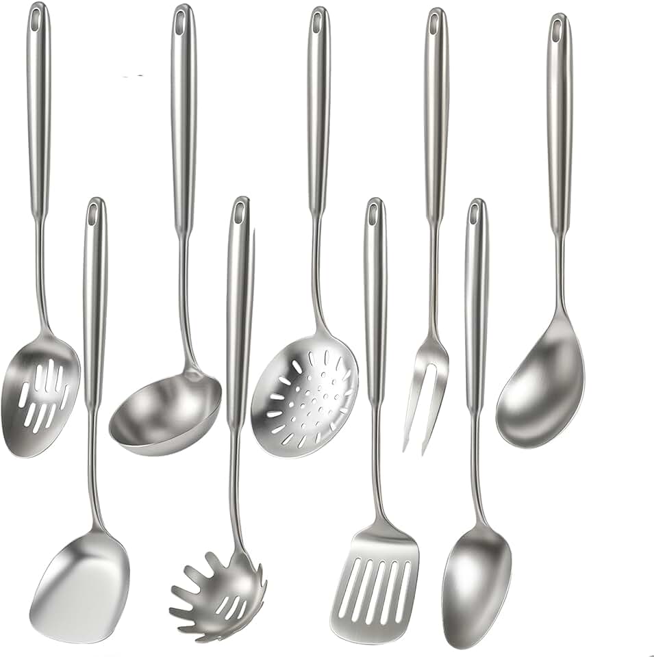 9-Piece Stainless Steel Cooking Utensils Set