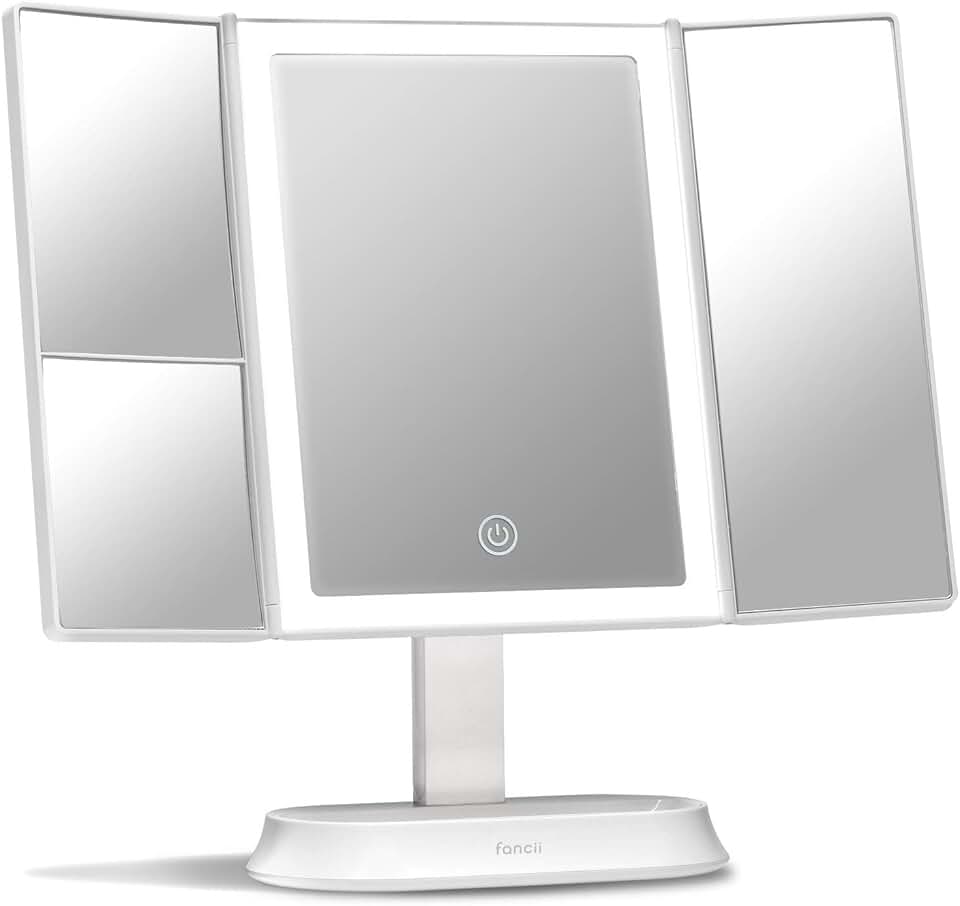Lighted Makeup Mirror with Magnification and Dimmable Lights