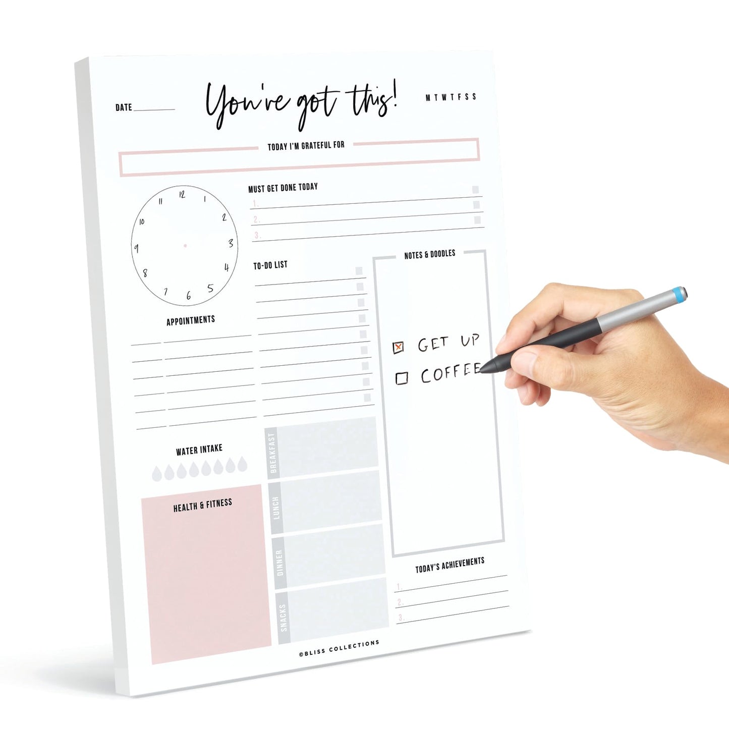 Undated Daily Planner with 50 Tear-Off Sheets