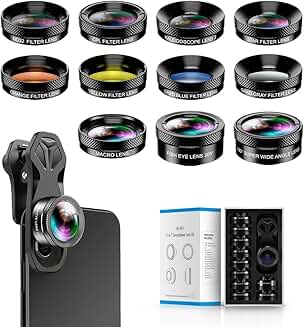 11-in-1 Phone Camera Lens Kit with Wide, Macro, Fisheye, and More
