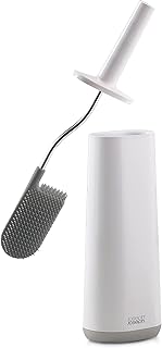 Grey and white toilet brush with slim holder
