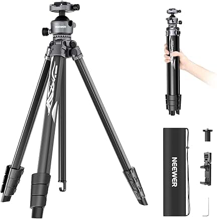 Lightweight 61" Aluminum Travel Tripod with Ball Head
