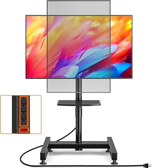 Adjustable TV Stand with Power Outlet for 13-50 inch TVs