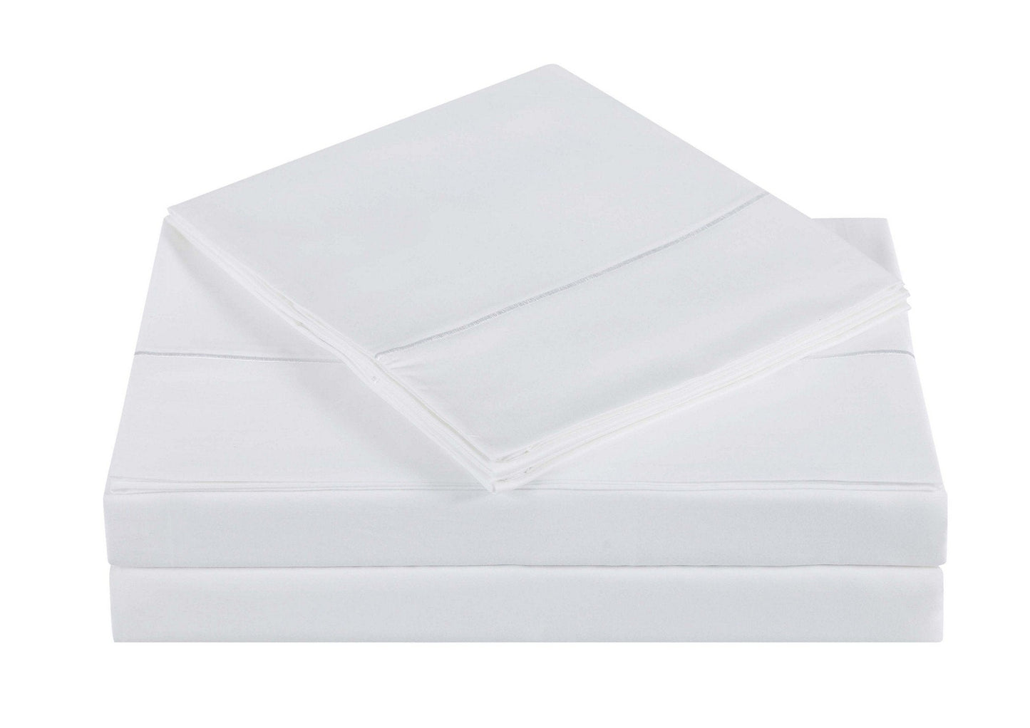 310 Thread Count Clic Solid Cotton Sateen Twin Sheet Set in Bright White