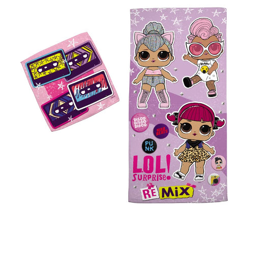 LOL Surprise Ki Pool/Beach Soft Cotton Terry Towel with Washcloth 2 Piece Set, 50 in x 25 in, by