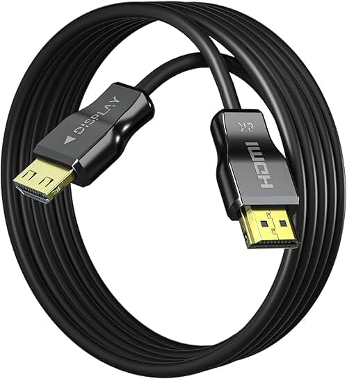 50ft 8K Fiber Optic HDMI Cable with Lock Connector