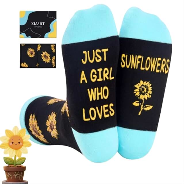 Sunflower Socks for Women, Gardening Gift, Mother's Day