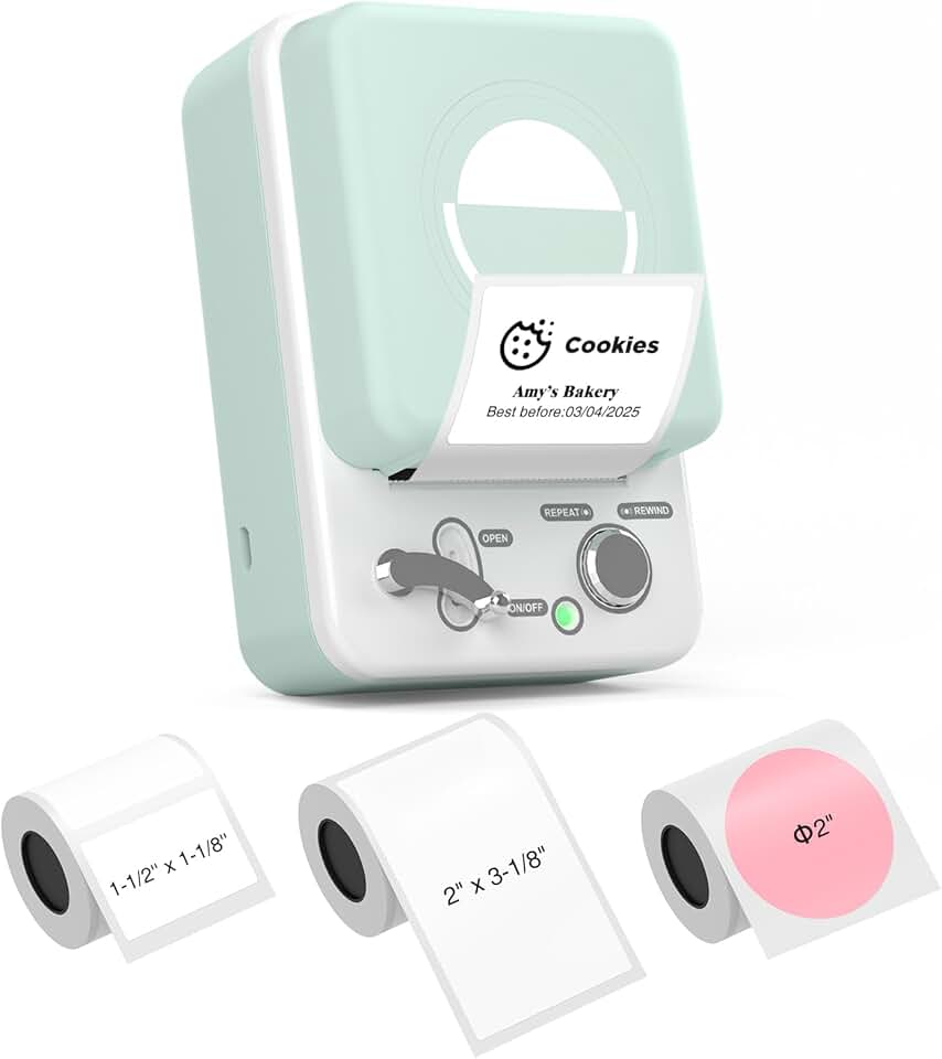 Bluetooth Label Maker with 3 Tapes and Custom Fonts