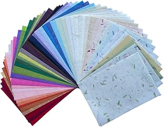 A4 Natural Fiber Mulberry Paper Sheets, 50 Colors