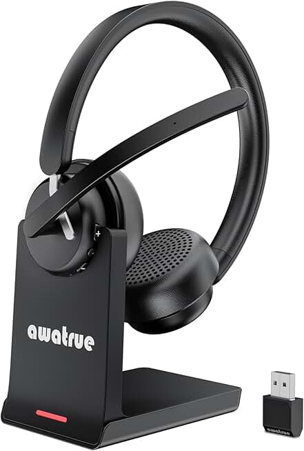 Wireless Headset with Mic for Work and Calls