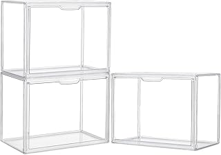 Three Clear Acrylic Display Cases with Magnetic Doors