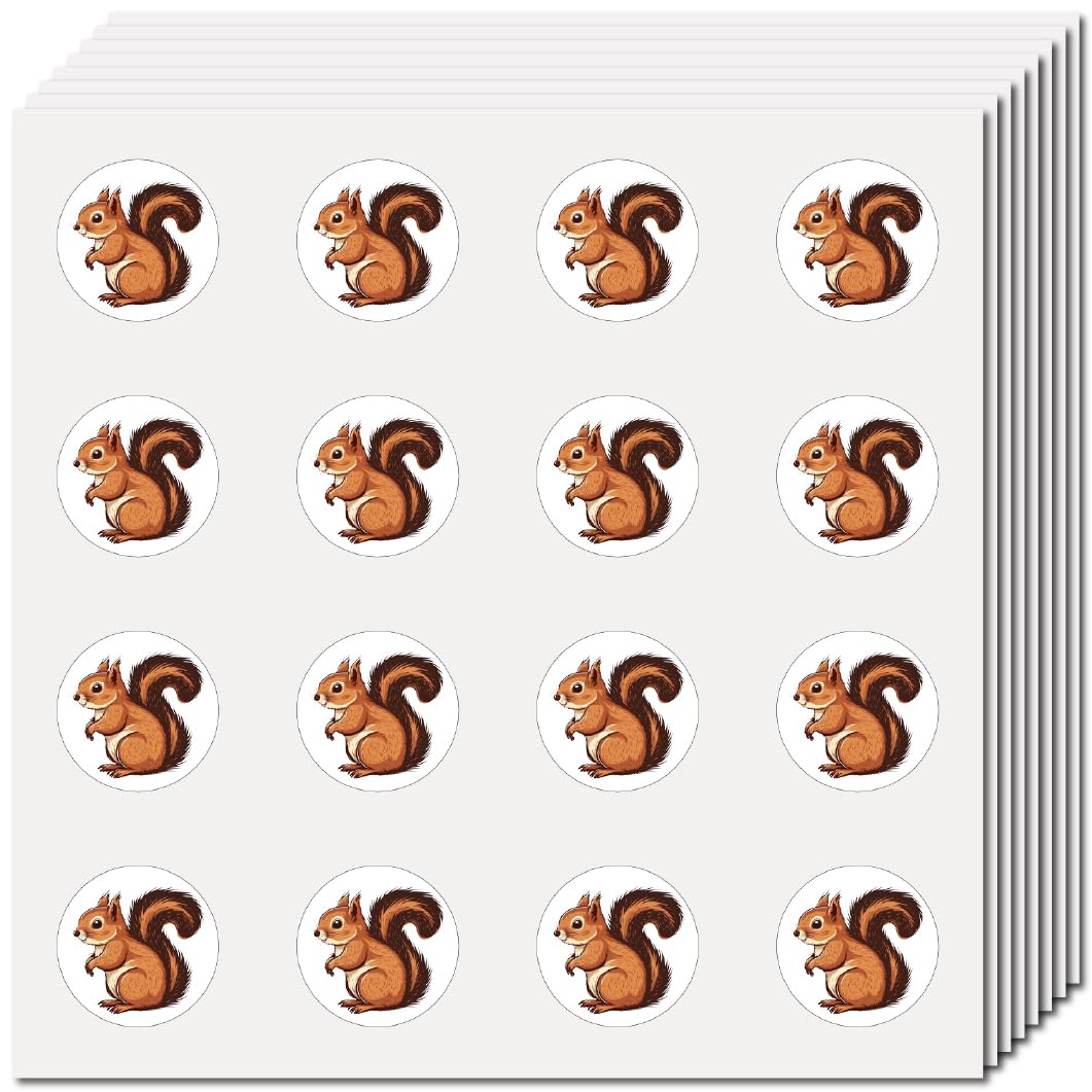 128 Pcs Squirrel Stickers for Crafts and Decor