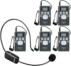 Wireless Microphone Headset System with 1 Transmitter and 5 Receivers