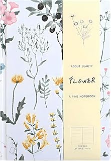 Floral Hardcover Notebook, A5, Ruled, Linen Cover