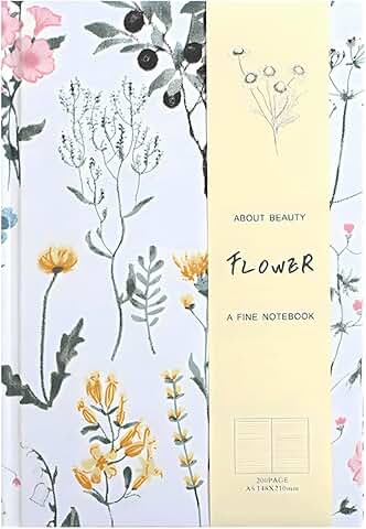 Floral Hardcover Notebook, A5, Ruled, Linen Cover