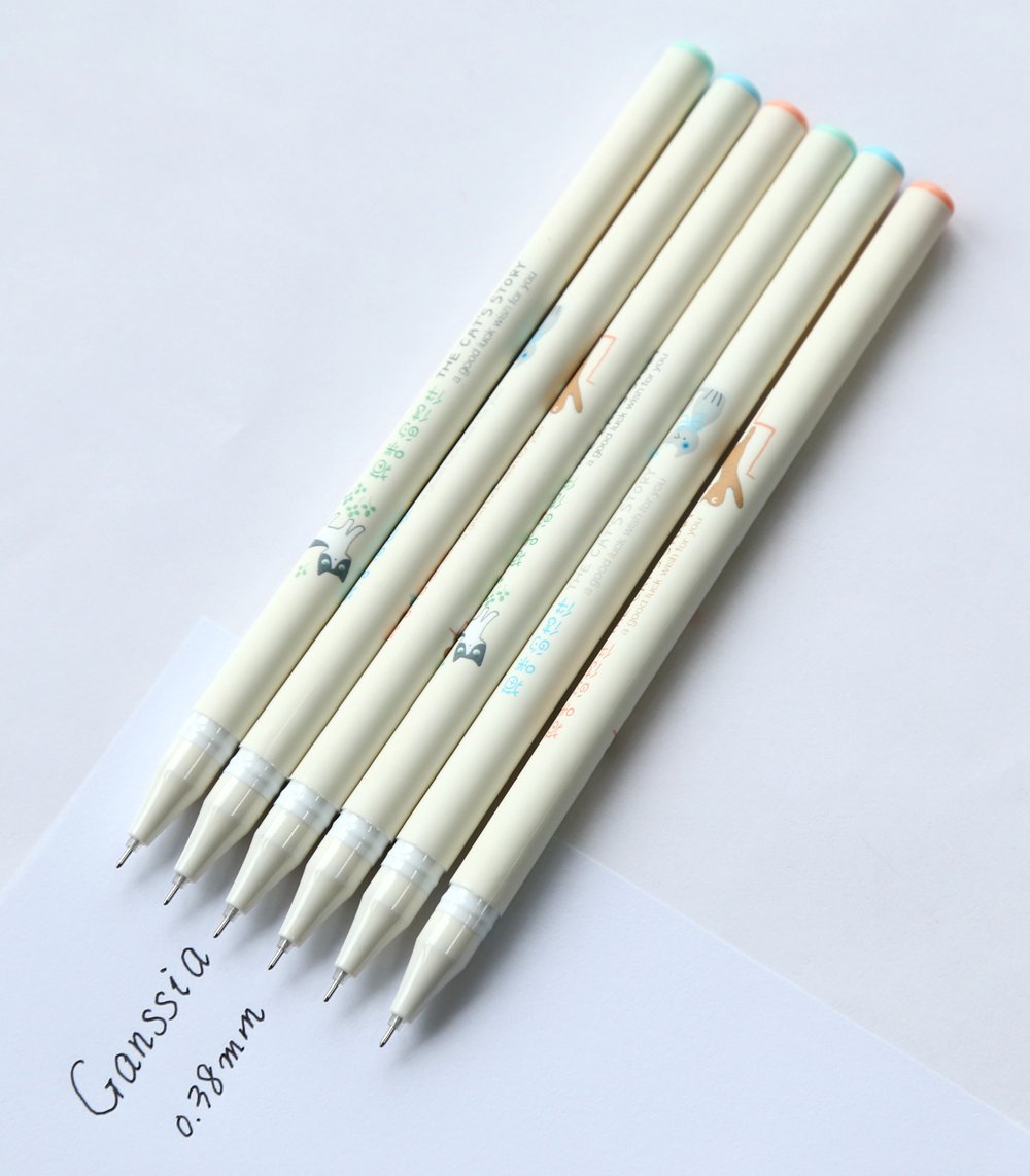 Colorful Cats Gel Pen Set, 6 Pieces