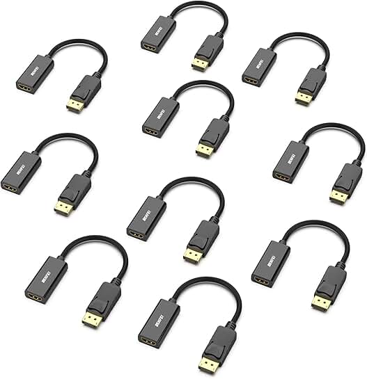 10 Pack DisplayPort to HDMI Adapter for Computer and TV