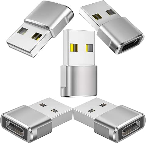 USB C Female to USB Male Adapter 5-Pack