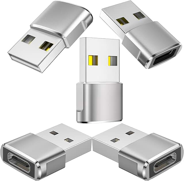 USB C Female to USB Male Adapter 5-Pack