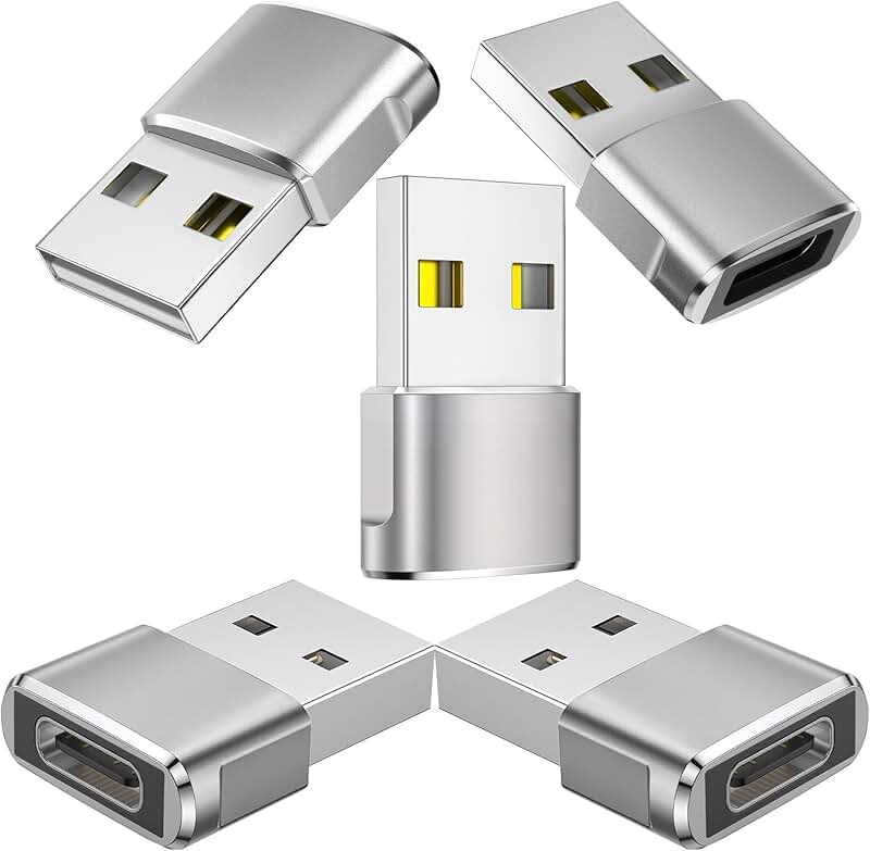 USB C Female to USB Male Adapter 5-Pack