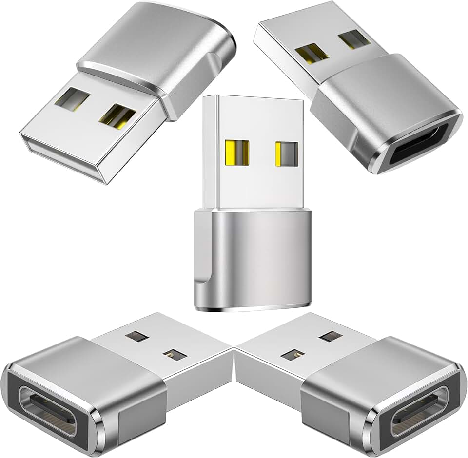USB C Female to USB Male Adapter 5-Pack