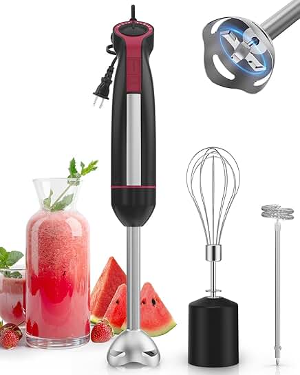 Handheld 1000W Immersion Blender with 3-in-1 Attachments