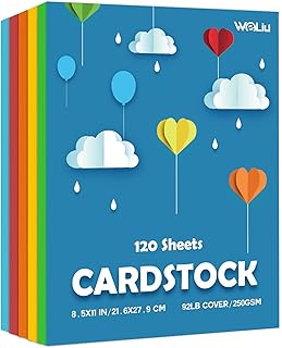 Colored 8.5x11 Inch Cardstock Paper, 120 Sheets