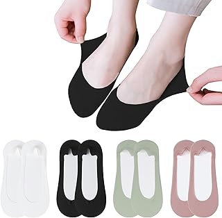 No Show Socks for Women, 8 Pairs, Low Cut, Non Slip