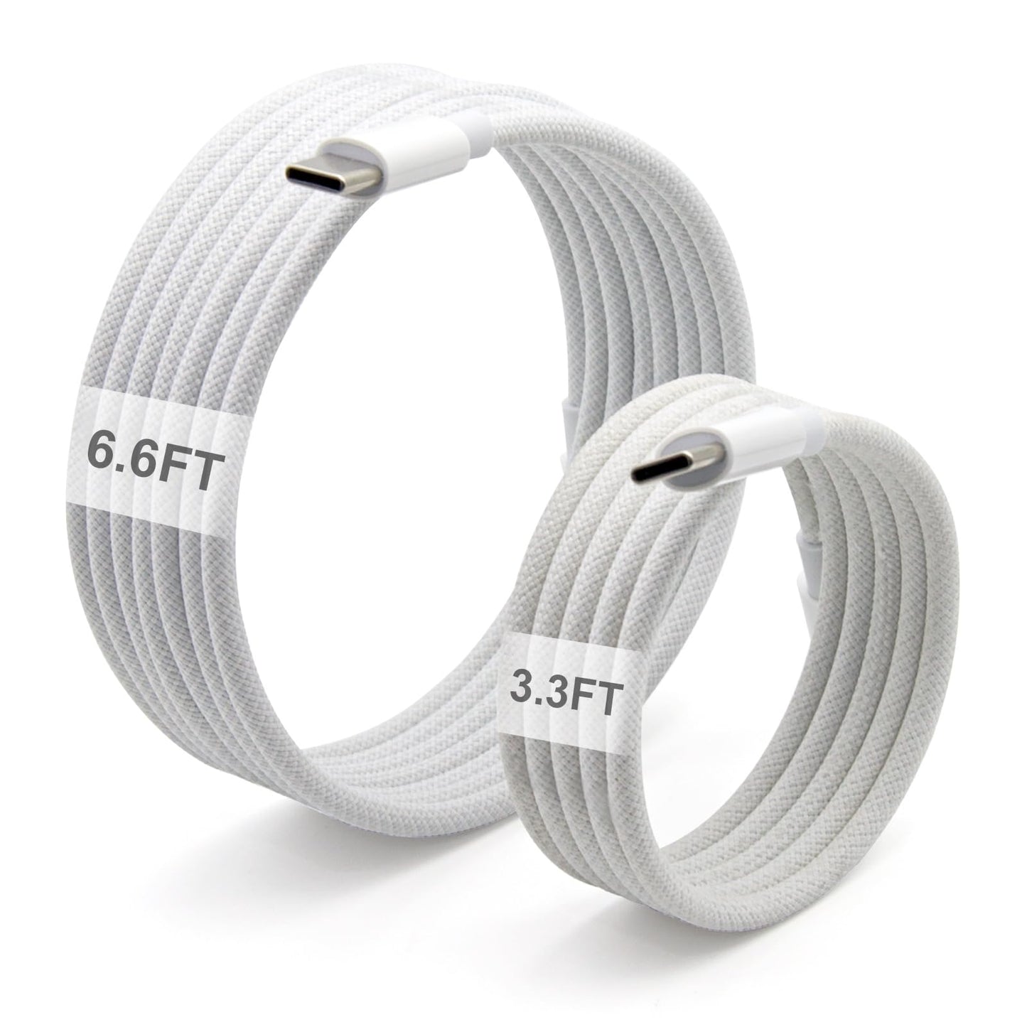 USB C to C Charger Cable, 6.6FT & 3.3FT, 120W Fast Charging, 2-Pack