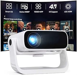 Portable 4K Mini Projector with WiFi, Bluetooth, and 120° Rotation