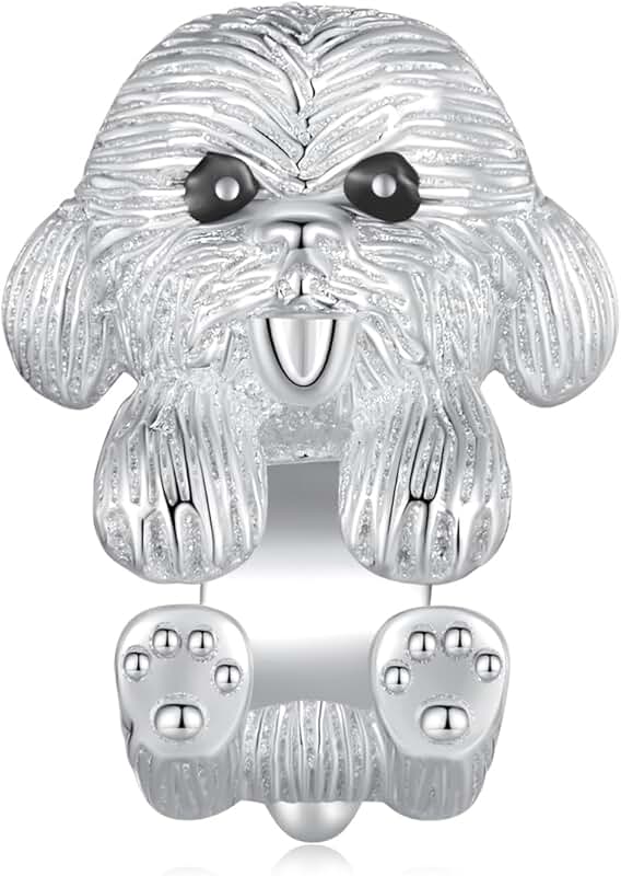 Cute Dachshund Dog and Cat Silver Charm for Jewelry