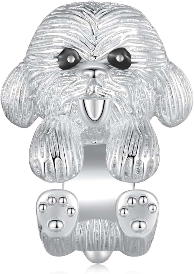 Cute Dachshund Dog and Cat Silver Charm for Jewelry