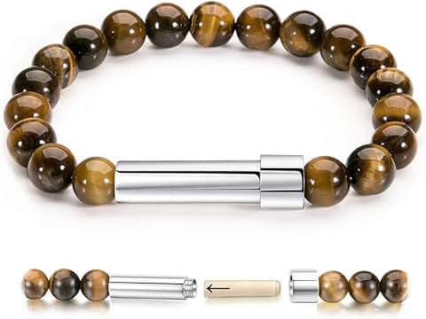 Natural Stone Wish Bracelet with Steel Capsule for Women