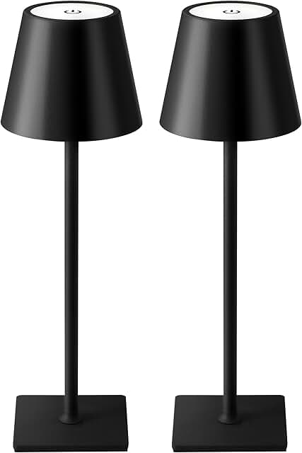 Two Portable Cordless LED Table Lamps with Dimming