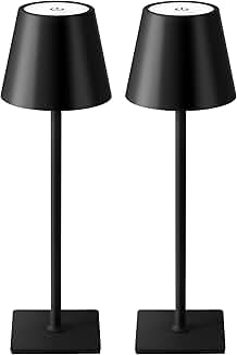 Two Portable Cordless LED Desk Lamps with Dimming