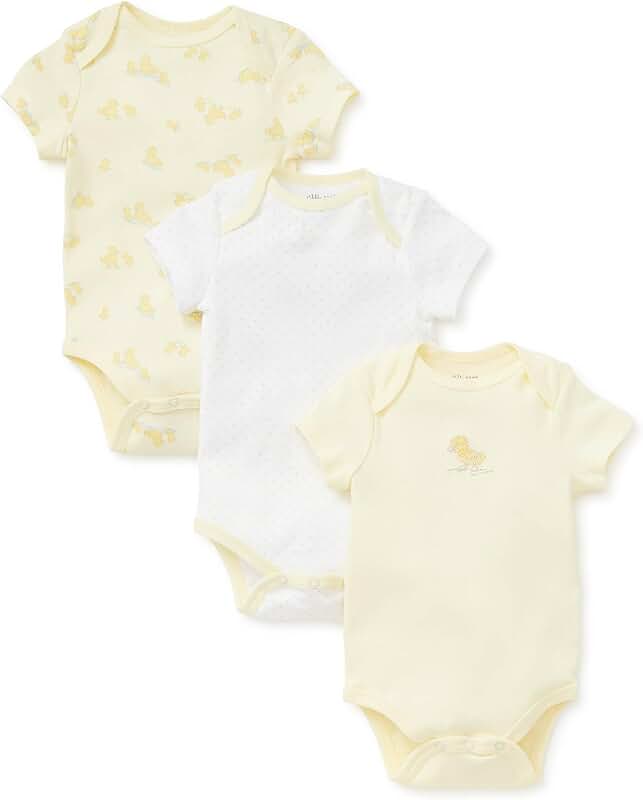 Baby Short Sleeve Bodysuits, 3-Pack, Soft Cotton
