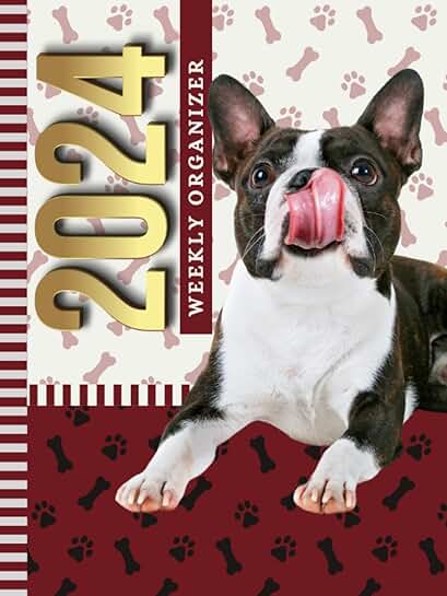 2024 Weekly Organizer with Dog Art Cover