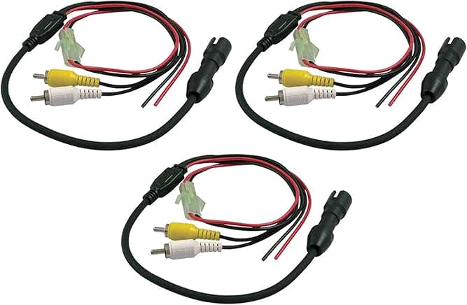4-pin Female Camera to RCA Adapter with Power (Pack of 3)