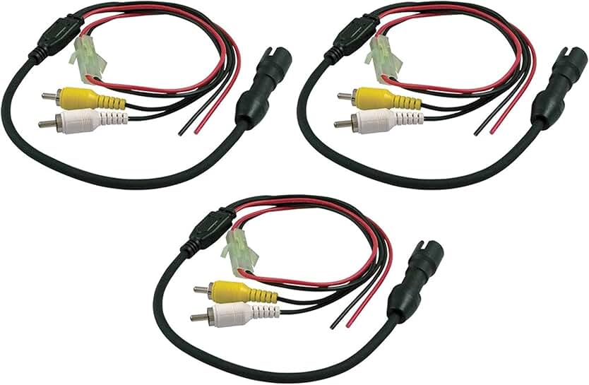 4-pin Female Camera to RCA Adapter with Power (Pack of 3)