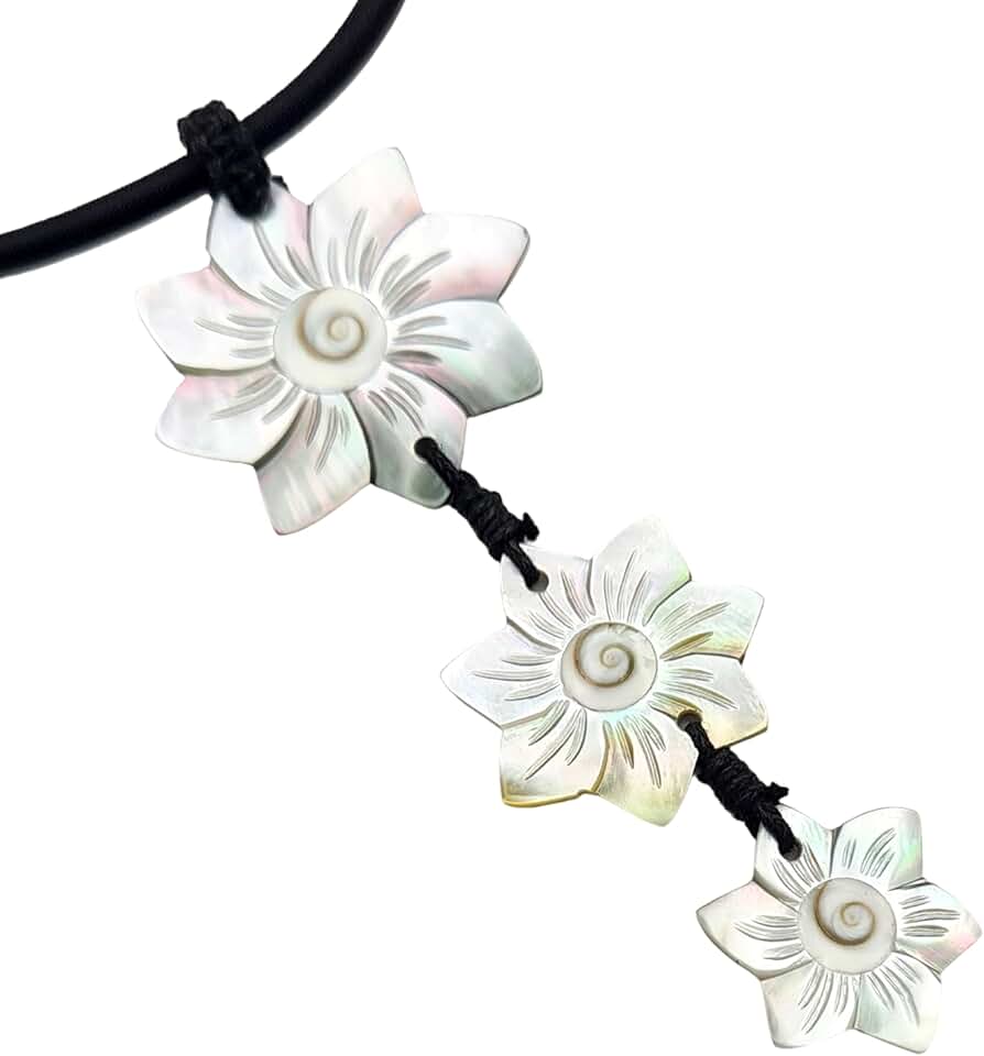 Hand Carved Mother of Pearl Shiva Eye Pendant Necklace