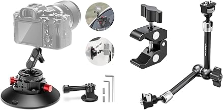 6-inch Camera Suction Cup Mount with Ball Head and Clamp