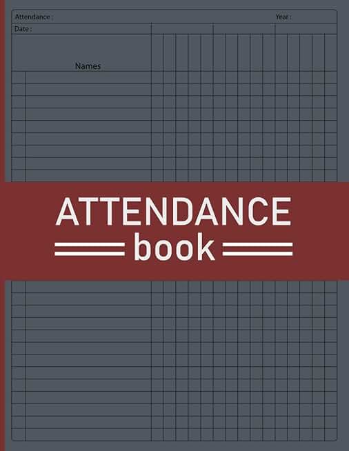 Attendance Register Book for 30 Names