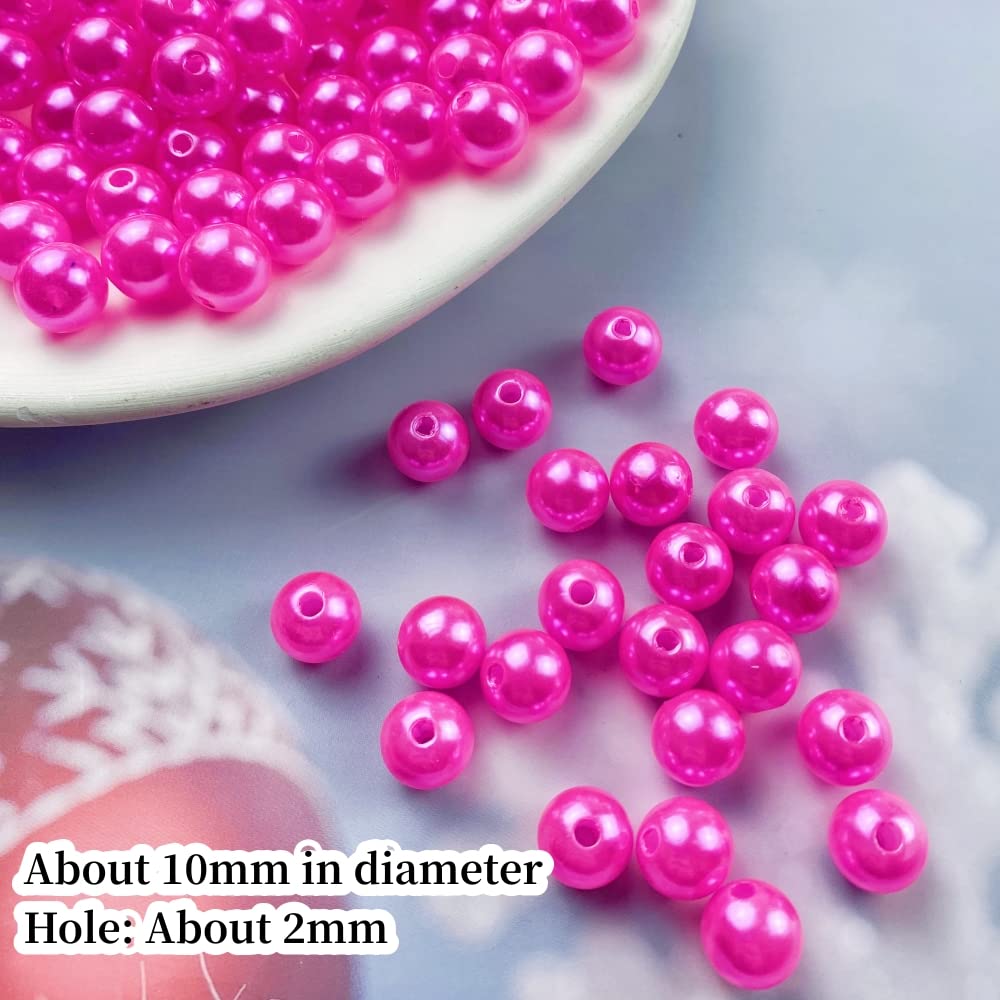200pcs 10mm Smooth Round Pearl Beads for Jewelry Making