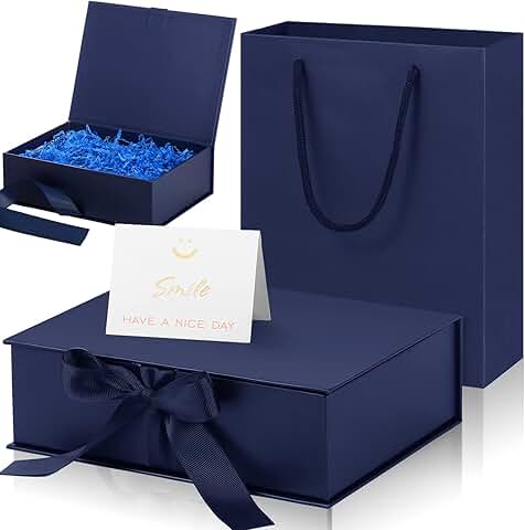 Luxury Christmas Gift Box with Ribbon and Card