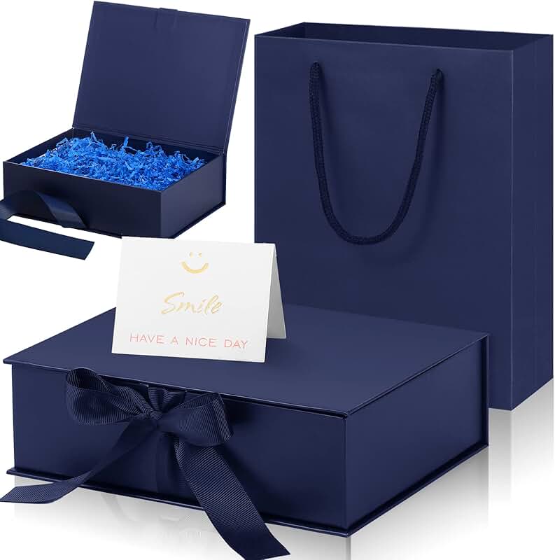 Luxury Christmas Gift Box with Ribbon and Card