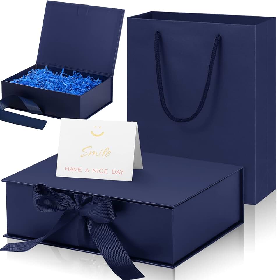 Luxury Christmas Gift Box with Ribbon and Card