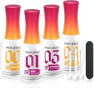 Dip Powder Nail Kit with Base, Top, Activator, and Tools