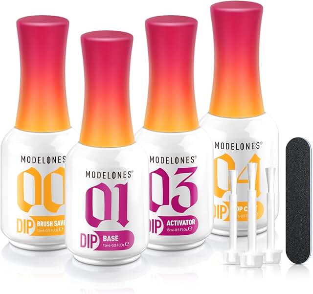 Dip Powder Nail Kit with Base, Top, Activator, and Tools