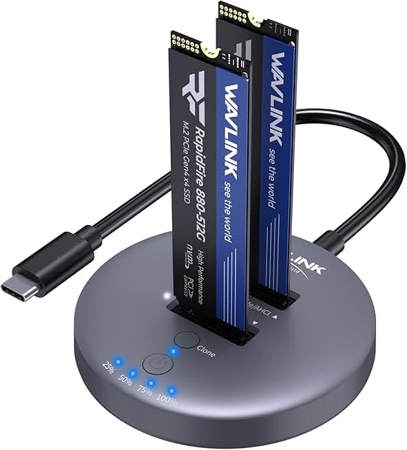 Dual-Bay NVMe SSD Cloner Dock with USB-C