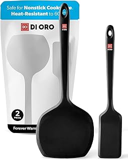 Silicone Turner Spatula Set for Cooking, 2 Pieces